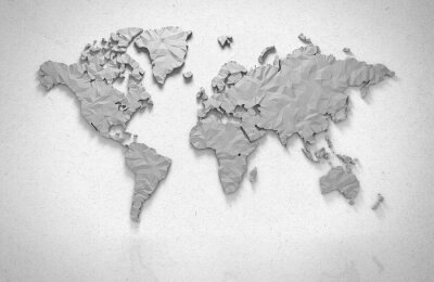 Papier peint  Une carte du monde façon origami avec un effet 3D