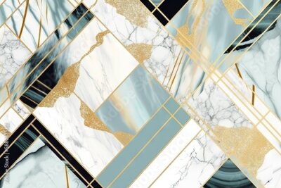 Papier peint  Une composition géométrique élégante avec du marbre glamour