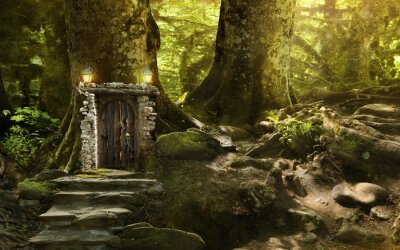Papier peint  Une entrée magique dans une forêt fantastique