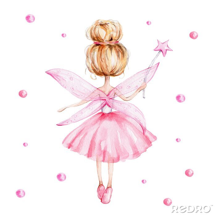 Papier peint  Une fée en chignon tournée à l'envers