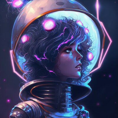 Une femme dans l'espace