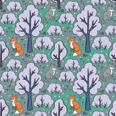 Une forêt de conte de fées avec des animaux pour les enfants