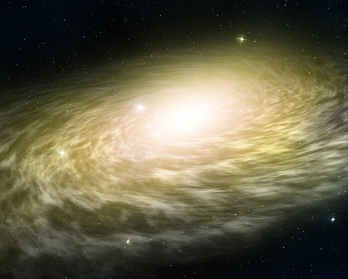 Papier peint  Une galaxie lumineuse et un cosmos sombre