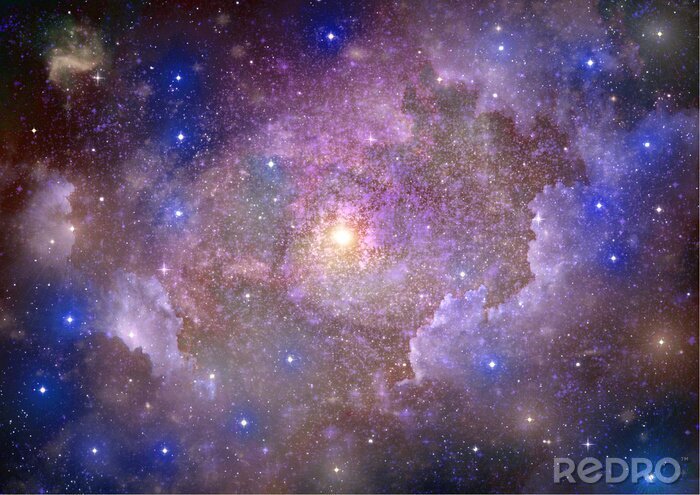 Papier peint  Une galaxie rose avec des étoiles