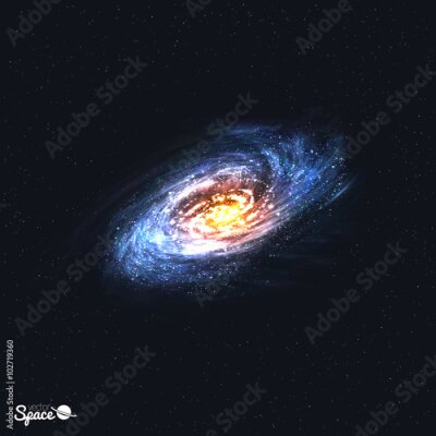 Papier peint  Une galaxie tourbillonnante dans l'espace noir