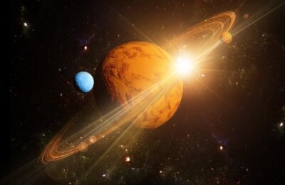 Papier peint  Une grande planète avec un anneau