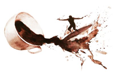 Papier peint  Une silhouette dansant sur du café