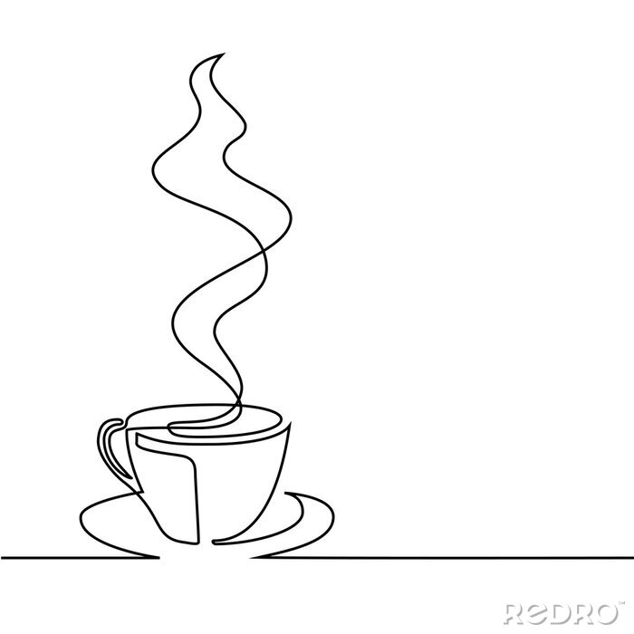 Papier peint  Une tasse de café à la vapeur graphique simple