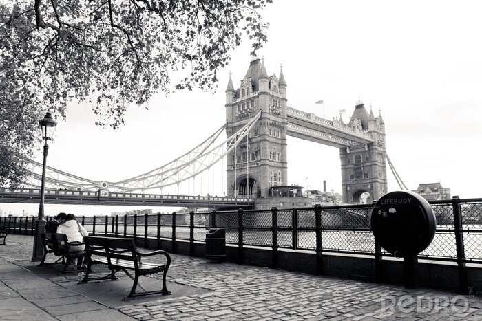 Papier peint  Une vue en noir et blanc de Tower Bridge