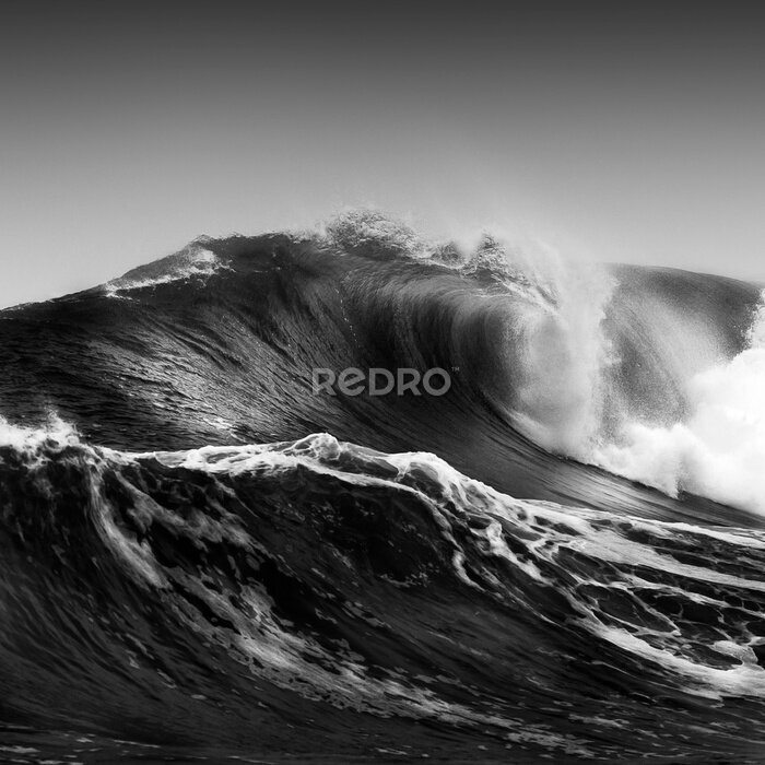 Papier peint  Vague sur une photo noir et blanc