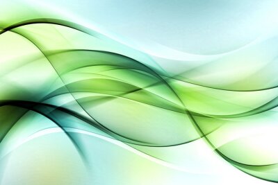 Papier peint  Vagues abstraites vert et bleu