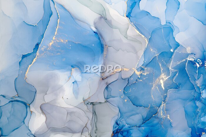 Papier peint  Vagues bleues abstraites