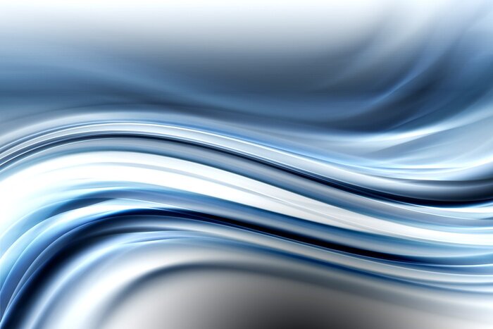 Papier peint  Vagues horizontales blanc et bleu