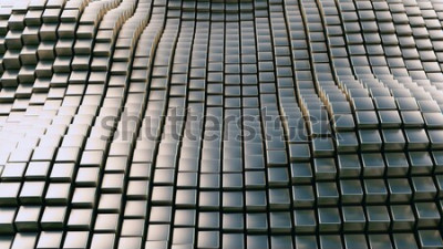 Papier peint  Vagues métalliques abstraites en 3D