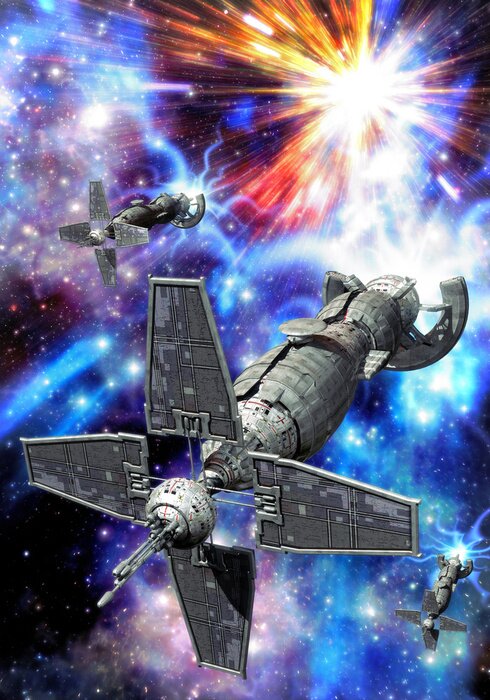 Papier peint  Vaisseau cosmique dans le ciel