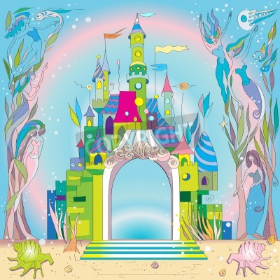 Papier peint  Vaisseau sous-marin en couleurs