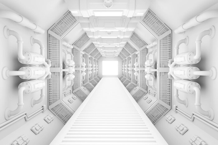 Papier peint  Vaisseau spatial et effet de profondeur