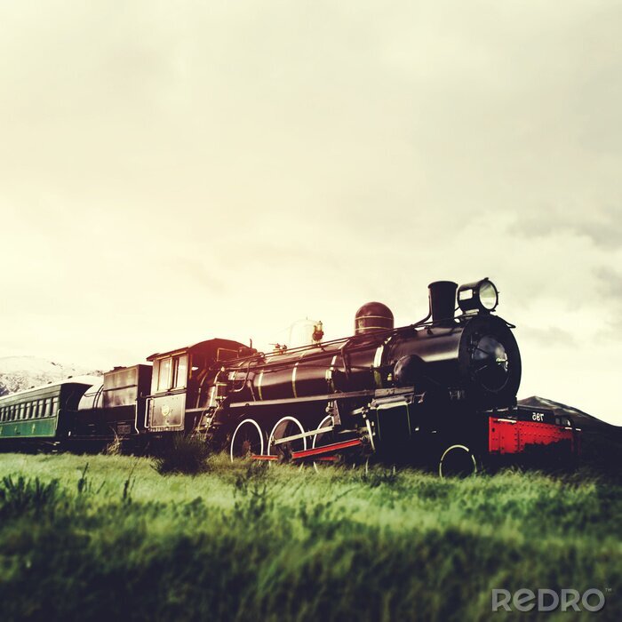 Papier peint  Vapeur, train, ouvert, campagne, naturel, scène, concept