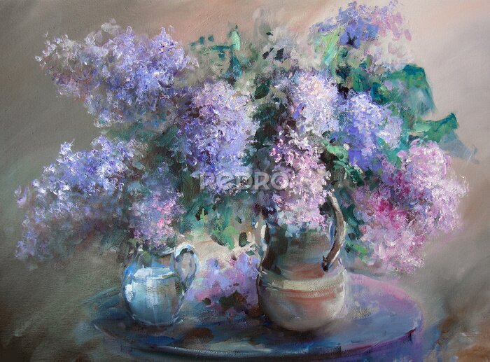 Papier peint  Vases à fleurs violettes lilas