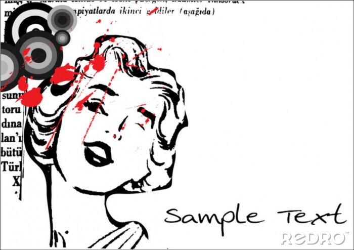 Papier peint  vecteur grunge avec des femmes