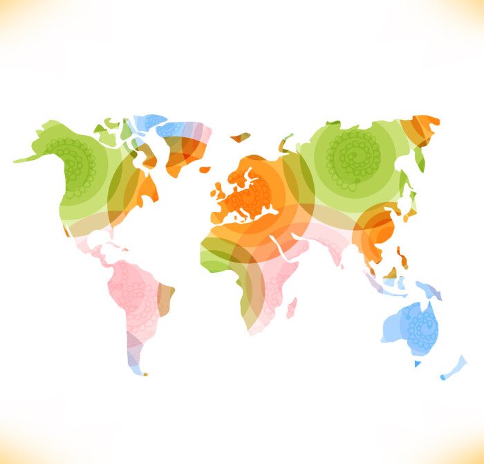 Papier peint  Vecteur multicolore stylisée carte Image du monde