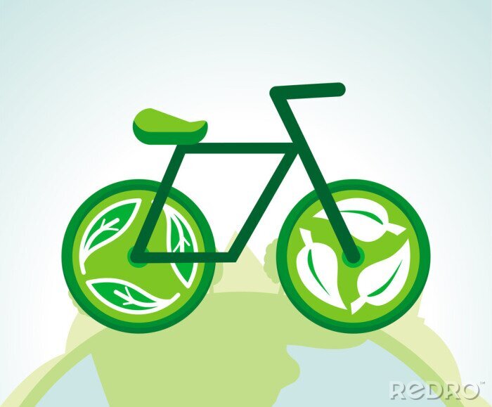 Papier peint  Vecteur vert vélo avec des signes recyclage