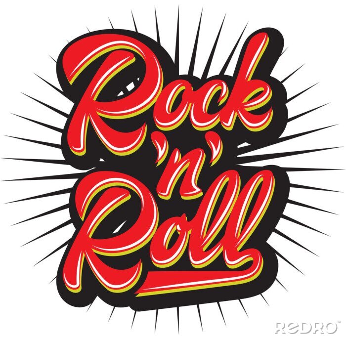 Papier peint  Vector color calligraphic inscription rock and roll. Lettering