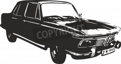 Papier peint  Vector illustration d'une vieille voiture