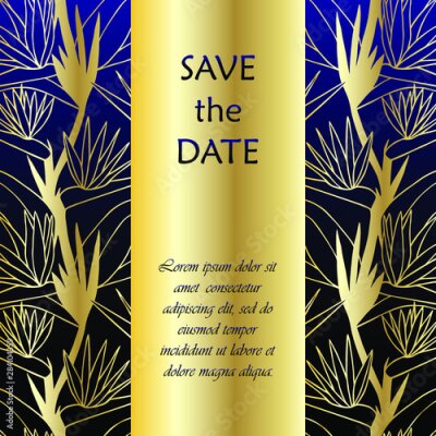 Papier peint  vector illustration eps10. Greeting card happy wedding, birthday, holiday. Invitation Strelitzia flower pattern. hand drawing.