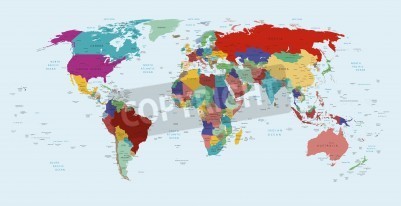 Papier peint  Vector political map of the world