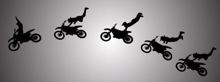 Papier peint  Vector silhouette de motocross.