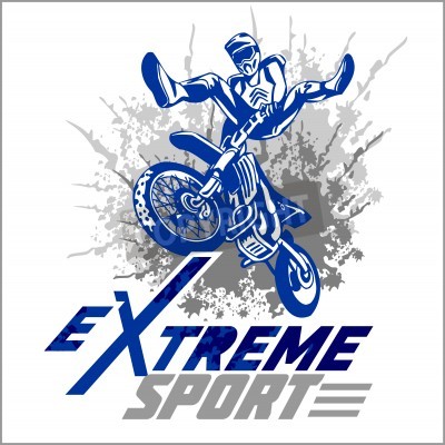 Papier peint  Vector Sport Extrême - motocross et de l'emblème.