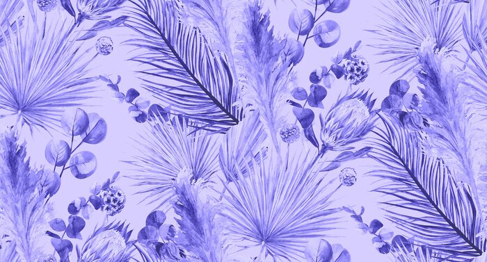 Papier peint  Végétation exotique violet clair