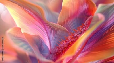 Papier peint  Veins of Tranquility: Macro reveals the Strelitzia's dotted veins, intricate pathways guiding towards inner peace.