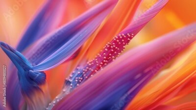 Papier peint  Veins of Tranquility: Macro reveals the Strelitzia's dotted veins, intricate pathways guiding towards inner peace.