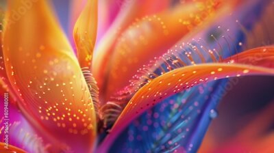 Papier peint  Veins of Tranquility: Macro reveals the Strelitzia's dotted veins, intricate pathways guiding towards inner peace.