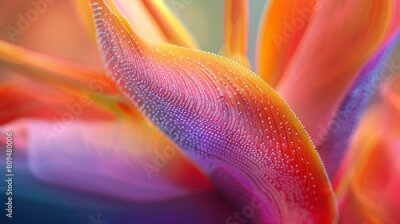 Papier peint  Veins of Tranquility: Macro reveals the Strelitzia's dotted veins, intricate pathways guiding towards inner peace.