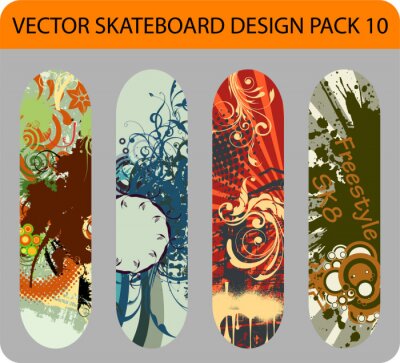 Vektor-Pack 10 mit vier Skateboard-Designs