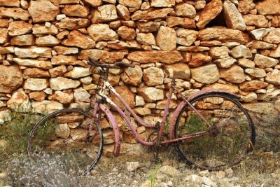 Papier peint  Vélo ancien et pierres