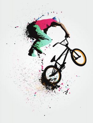 Vélo BMX et fond coloré