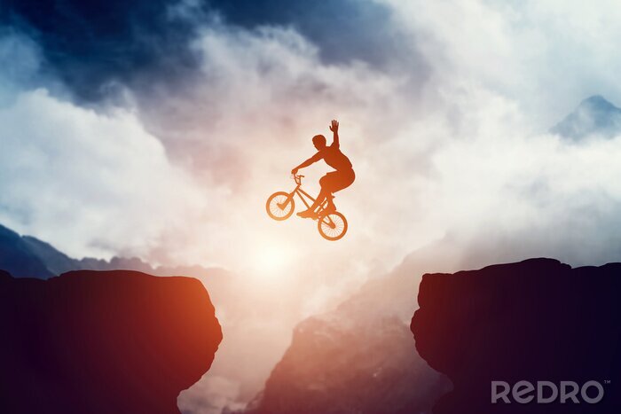 Papier peint  Vélo BMX et sauts sur les rochers