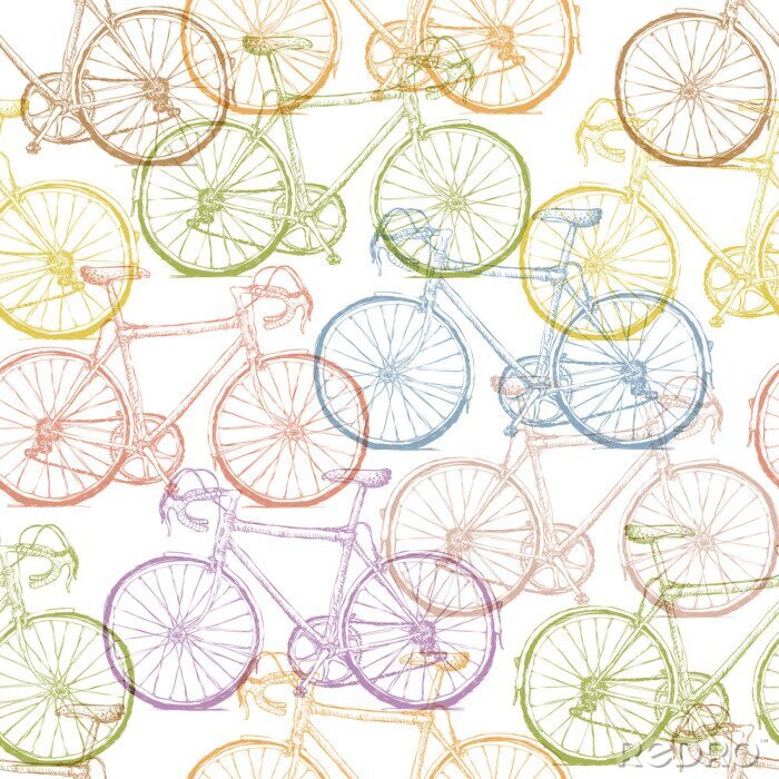 Papier peint  Vélo de route sur motif de couleur