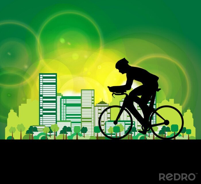 Papier peint  Vélo et fond vert