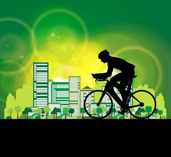 Papier peint  Vélo et fond vert