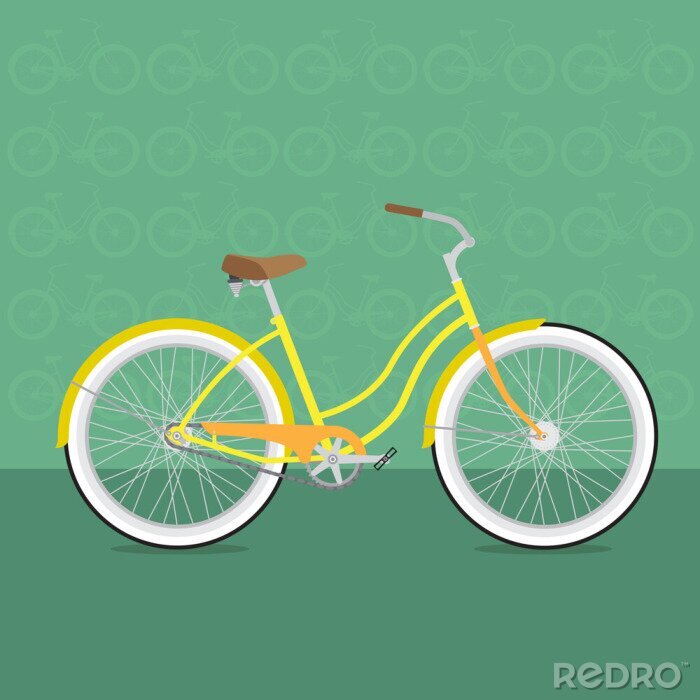 Papier peint  Vélo jaune image graphique
