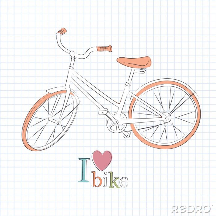 Papier peint  Vélo peint dans un cahier
