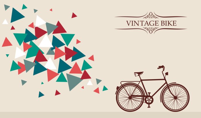 Papier peint  Vélo rétro et figures géométriques