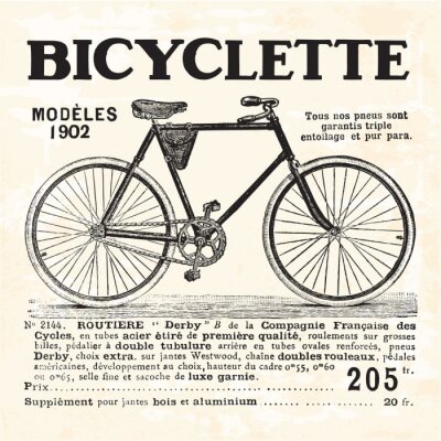 Vélo rétro sur un vieux papier