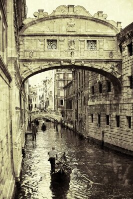 Papier peint  Venise et le pont des soupirs en version rétro