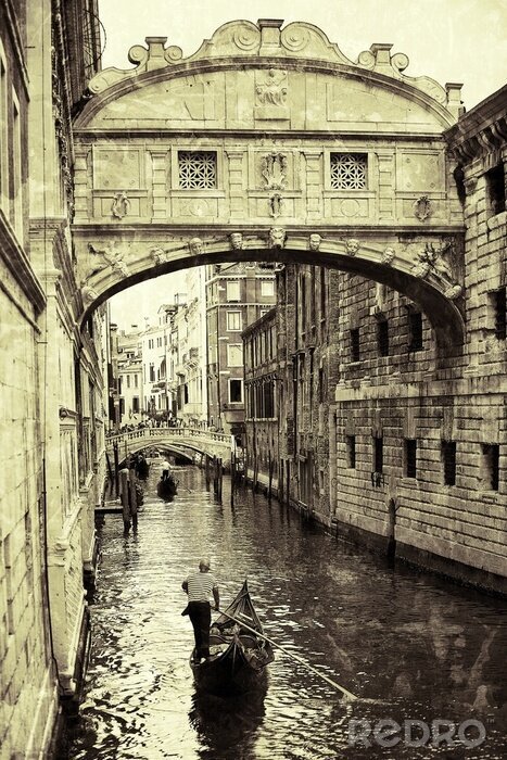 Papier peint  Venise et le pont des soupirs en version rétro